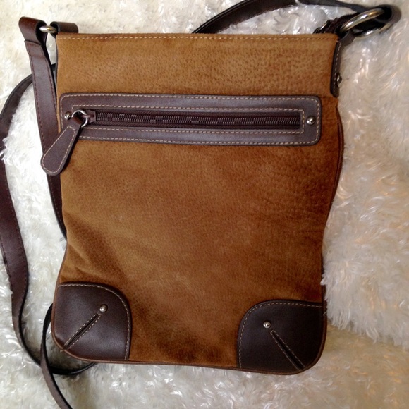 Wilsons Leather Handbags - Wilsons Leather Suede Crossbody Messenger Bag